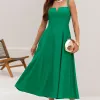 VESTIDO CAROL DECOTE V COM ALÇAS - VERDE
