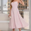 VESTIDO CAROL DECOTE V COM ALÇAS - ROSA