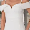 VESTIDO CLARITA MIDI OMBRO A OMBRO COM ALÇA - OFF WHITE