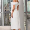 VESTIDO CLARITA MIDI OMBRO A OMBRO COM ALÇA - OFF WHITE
