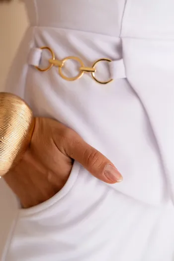 CONJUNTO RUTE CALÇA COM BLUSA ZÍPER - BRANCO