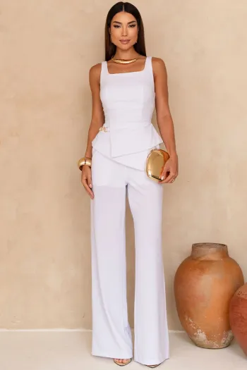 CONJUNTO RUTE CALÇA COM BLUSA ZÍPER - BRANCO