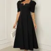 VESTIDO DAFNY DECOTE V COM MANGA - PRETO