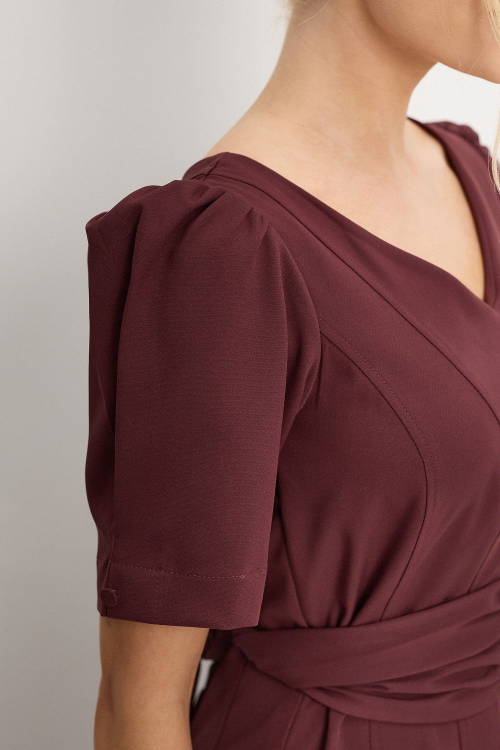 VESTIDO FLORINDA MANGA - VINHO