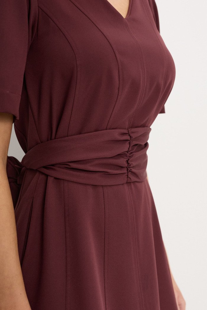 VESTIDO FLORINDA MANGA - VINHO