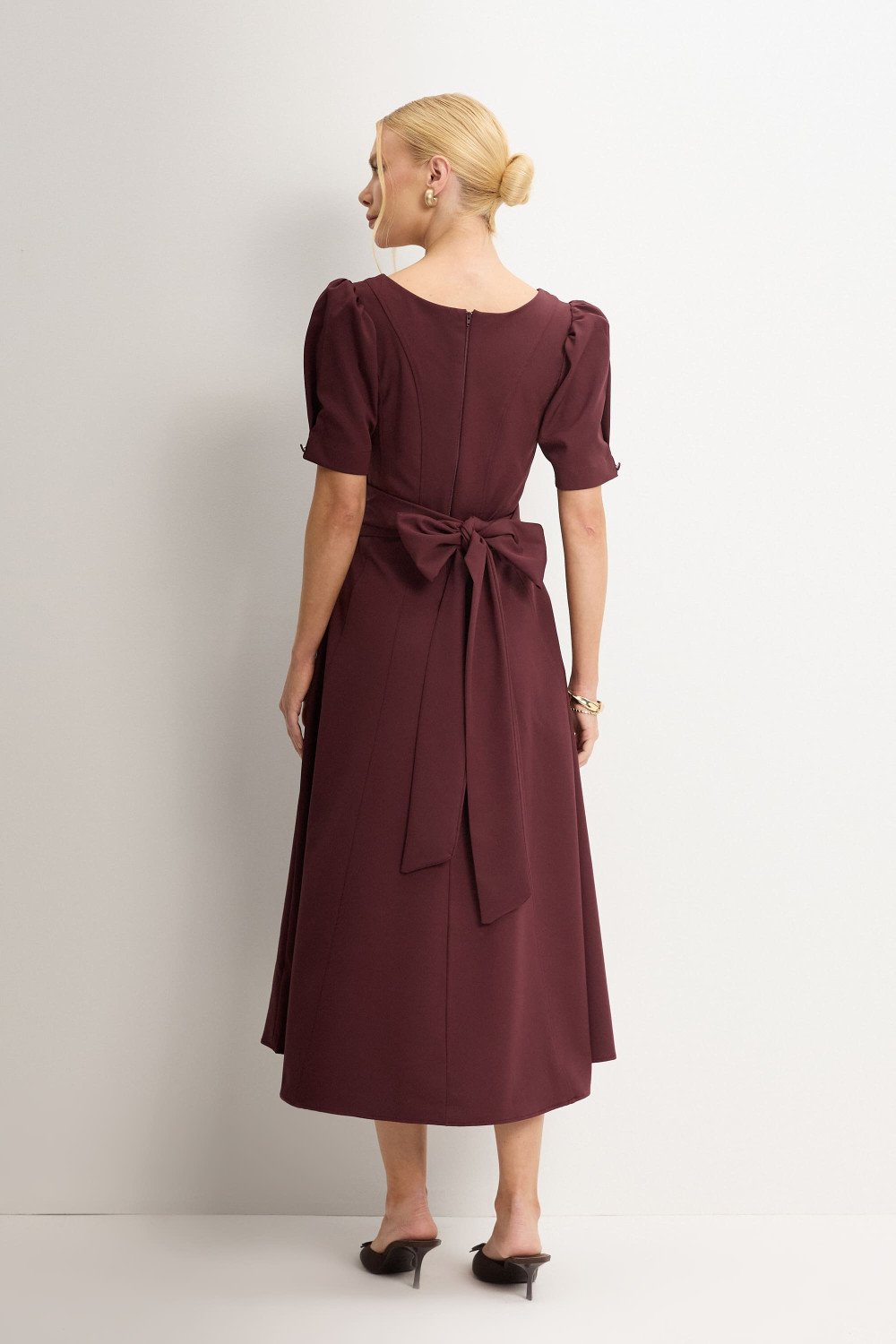 VESTIDO FLORINDA MANGA - VINHO