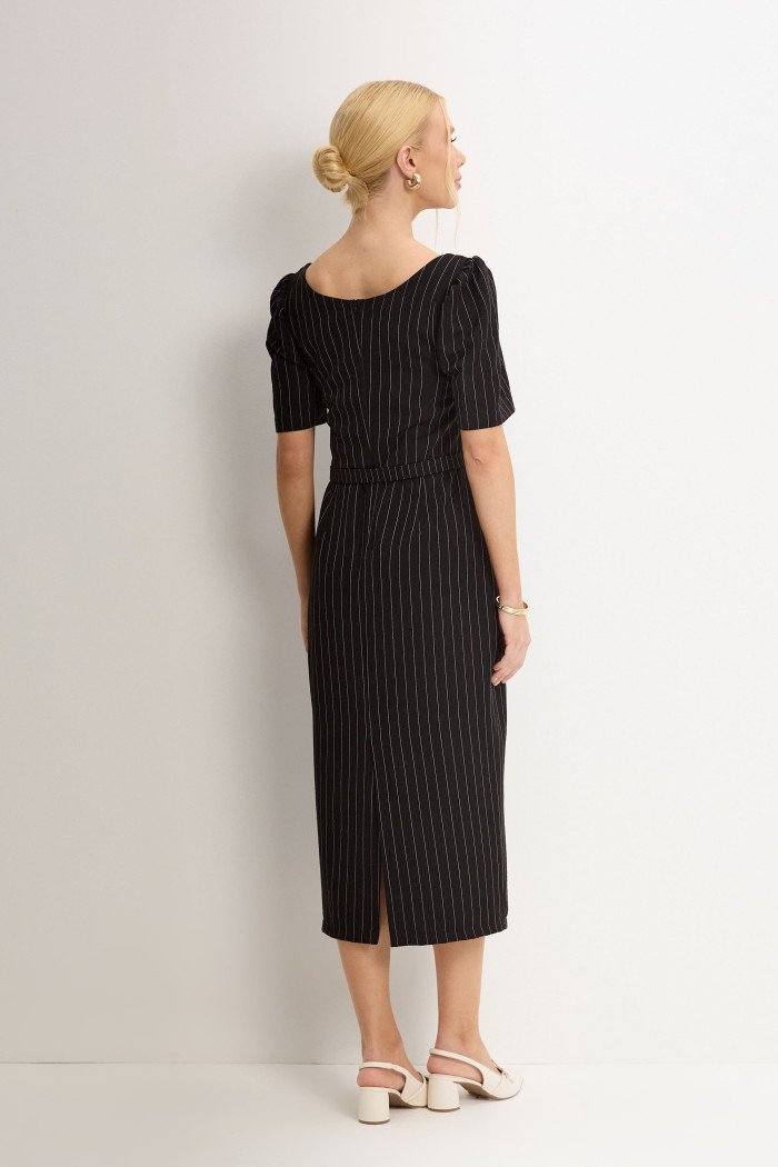 VESTIDO GEORGIA RISCA DE GIZ - PRETO