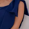 VESTIDO GLÁUCIA UM OMBRO COM LAÇO - AZUL MARINHO