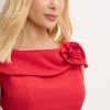 VESTIDO HILDA MIDI DETALHE FLOR - VERMELHO