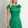 VESTIDO HILDA MIDI DETALHE FLOR - VERDE