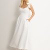 VESTIDO KÁTIA LONGUETE COM ALÇA E LAÇOS - OFF WHITE