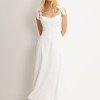 VESTIDO KÁTIA LONGUETE COM ALÇA E LAÇOS - OFF WHITE