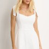 VESTIDO KÁTIA LONGUETE COM ALÇA E LAÇOS - OFF WHITE