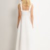 VESTIDO KÁTIA LONGUETE COM ALÇA E LAÇOS - OFF WHITE
