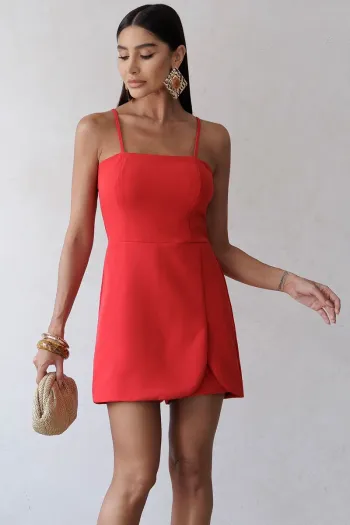 MACAQUINHO ESTEFANY COM ALÇA E ZÍPER COSTAS - VERMELHO