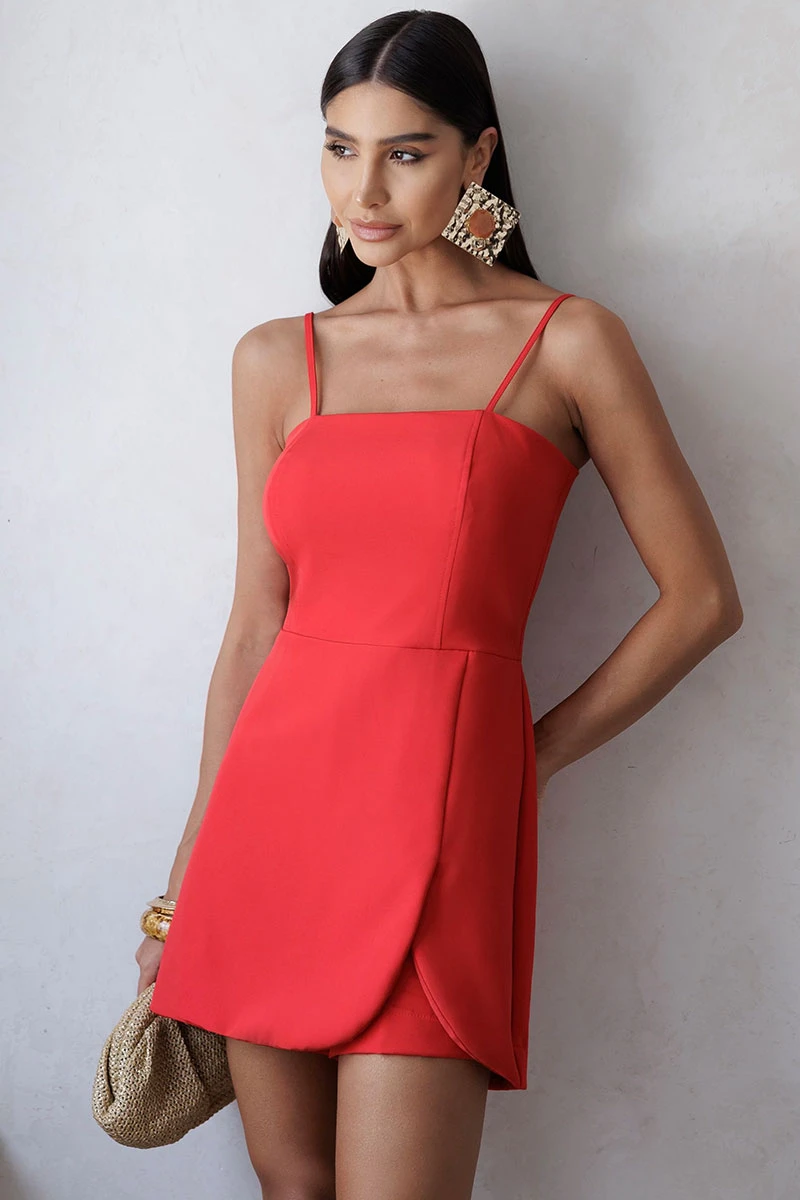 MACAQUINHO ESTEFANY COM ALÇA E ZÍPER COSTAS - VERMELHO