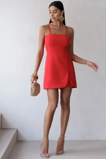 MACAQUINHO ESTEFANY COM ALÇA E ZÍPER COSTAS - VERMELHO