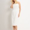 VESTIDO MIDI DETALHE UM OMBRO SAMARA - OFF WHITE