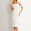 VESTIDO MIDI DETALHE UM OMBRO SAMARA - OFF WHITE