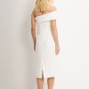 VESTIDO MIDI DETALHE UM OMBRO SAMARA - OFF WHITE