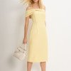 VESTIDO MIDI DETALHE UM OMBRO SAMARA - AMARELO