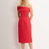 VESTIDO MIDI DETALHE UM OMBRO SAMARA - VERMELHO