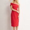VESTIDO MIDI DETALHE UM OMBRO SAMARA - VERMELHO