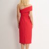 VESTIDO MIDI DETALHE UM OMBRO SAMARA - VERMELHO