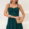 VESTIDO FLÁVIA LONGO DRAPEADO CHIFFON - VERDE