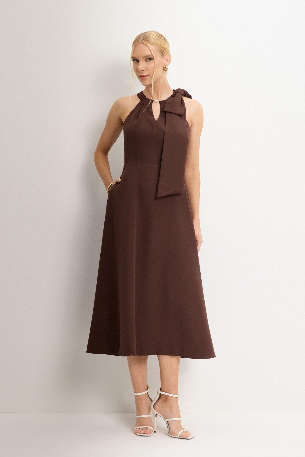 VESTIDO IOLANDA MIDI - MARROM