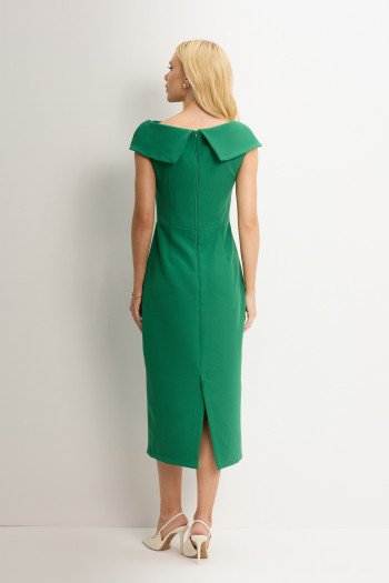 VESTIDO LEILA TUBINHO COM DETALHE FLOR - VERDE