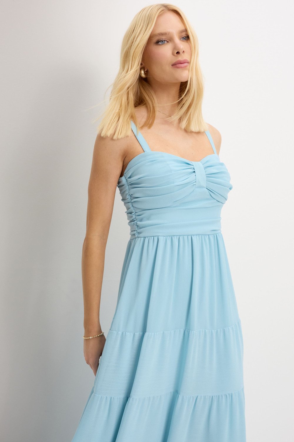 VESTIDO MAISA LONGO CHIFFON - AZUL