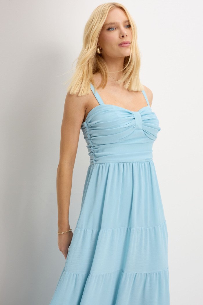 VESTIDO MAISA LONGO CHIFFON - AZUL