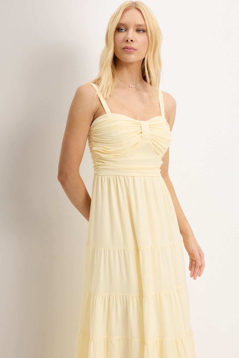 VESTIDO MAISA LONGO CHIFFON - AMARELO