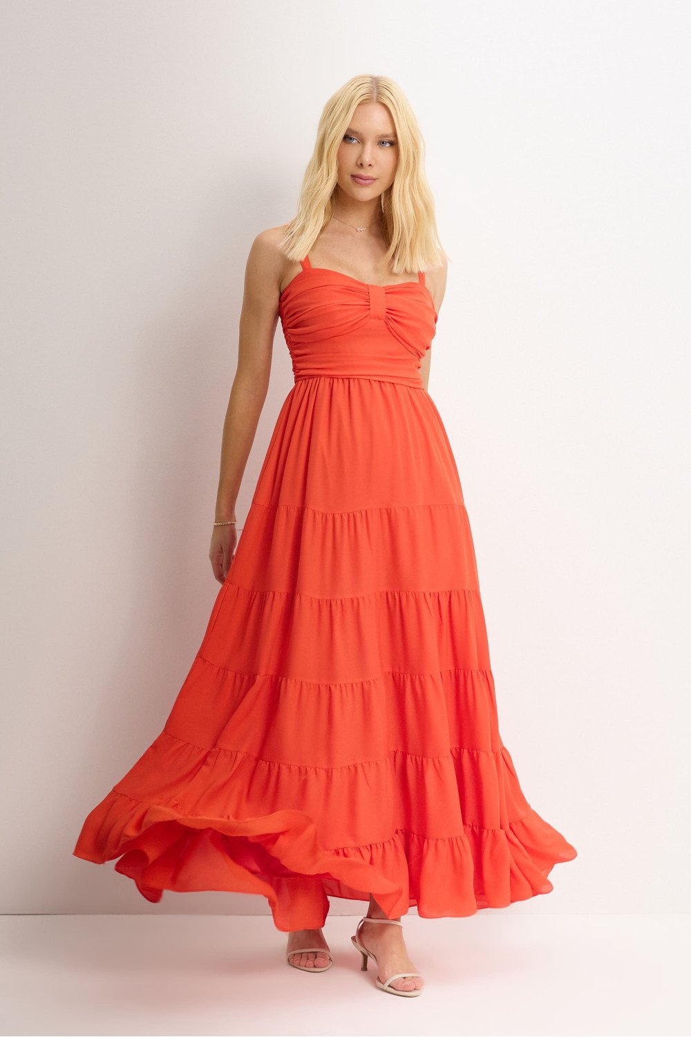 VESTIDO MAISA LONGO CHIFFON - LARANJA