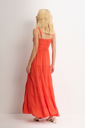 VESTIDO MAISA LONGO CHIFFON - LARANJA