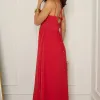 VESTIDO ANTONELLA MIDI LISO COM ZIPER COSTA - VERMELHO