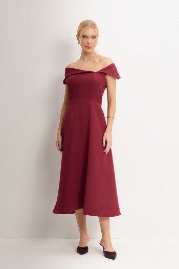 VESTIDO ANTÔNIA MIDI - VINHO