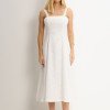 VESTIDO LOREN BORDADO ALÇA E BOLSOS - OFF WHITE