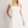 VESTIDO LOREN BORDADO ALÇA E BOLSOS - OFF WHITE