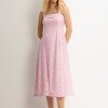 VESTIDO LOREN BORDADO ALÇA E BOLSOS - ROSA
