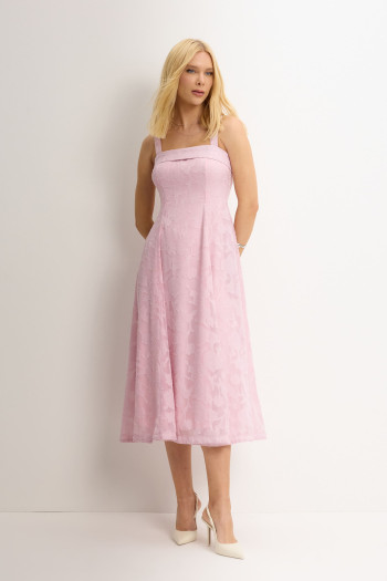 VESTIDO LOREN BORDADO ALÇA E BOLSOS - ROSA