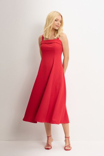 VESTIDO TEODORA COM ALÇA E BOLSOS - VERMELHO