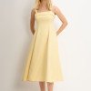 VESTIDO TEODORA COM ALÇA E BOLSOS - AMARELO