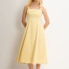 VESTIDO TEODORA COM ALÇA E BOLSOS - AMARELO