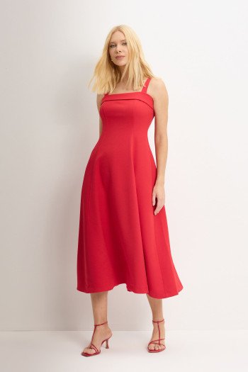 VESTIDO TEODORA COM ALÇA E BOLSOS - VERMELHO