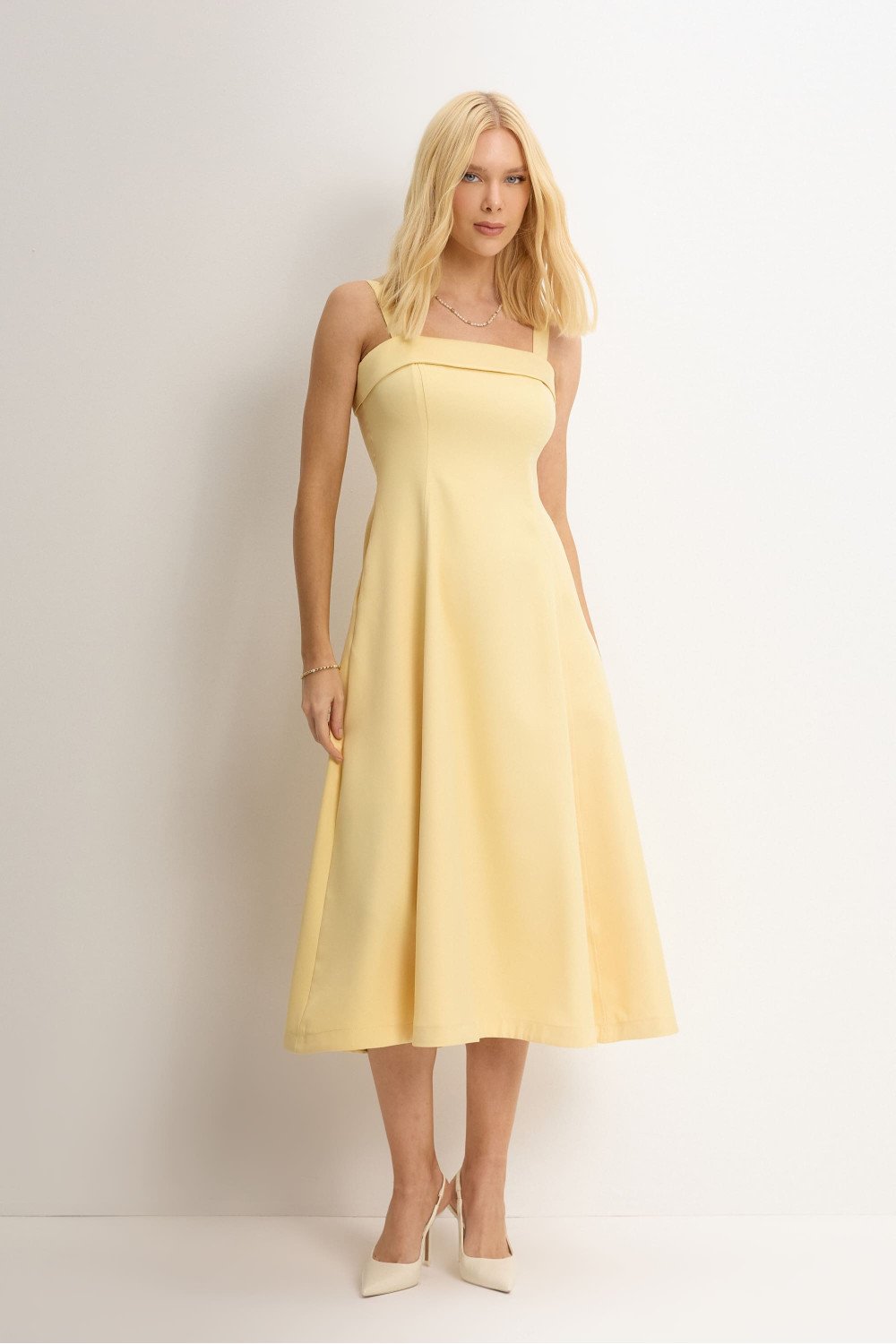 VESTIDO TEODORA COM ALÇA E BOLSOS - AMARELO