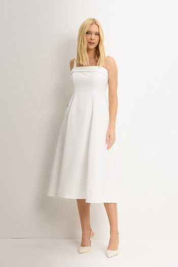 VESTIDO TEODORA COM ALÇA E BOLSOS - OFF WHITE