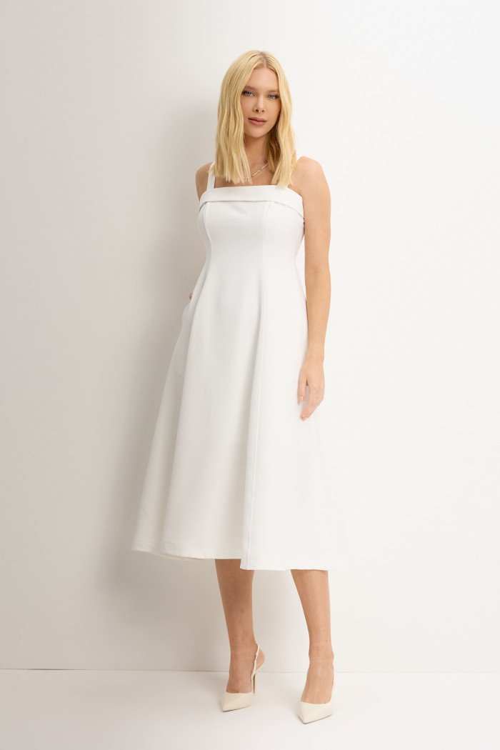 VESTIDO TEODORA COM ALÇA E BOLSOS - OFF WHITE