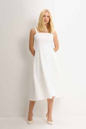 VESTIDO TEODORA COM ALÇA E BOLSOS - OFF WHITE